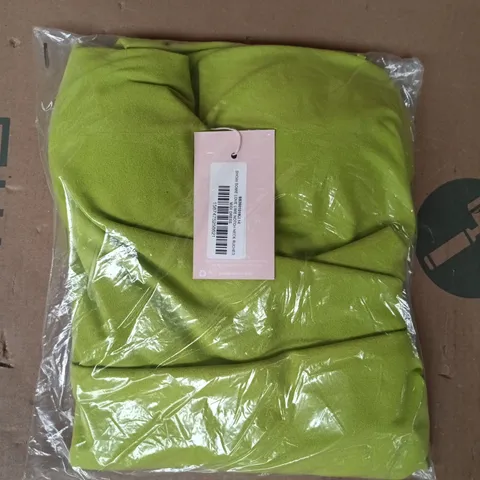 BAGGED PINK BOUTIQUE SHOE SOME LOVE LIME NOTCH NECK RUCHED MIDI DRESS SIZE UNSPECIFIED