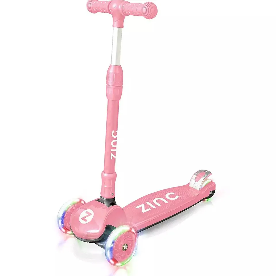 ZINC THREE WHEELED FOLDING T-MOTION SCOOTER IN PINK 