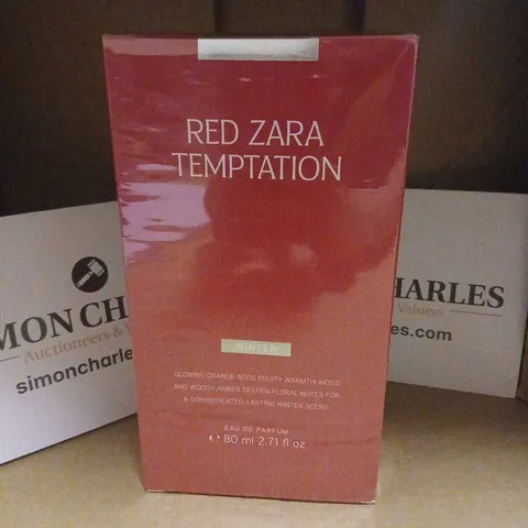 BOXED AND SEALED RED ZARA TEMPTATION EAU DE PARFUM 80ML