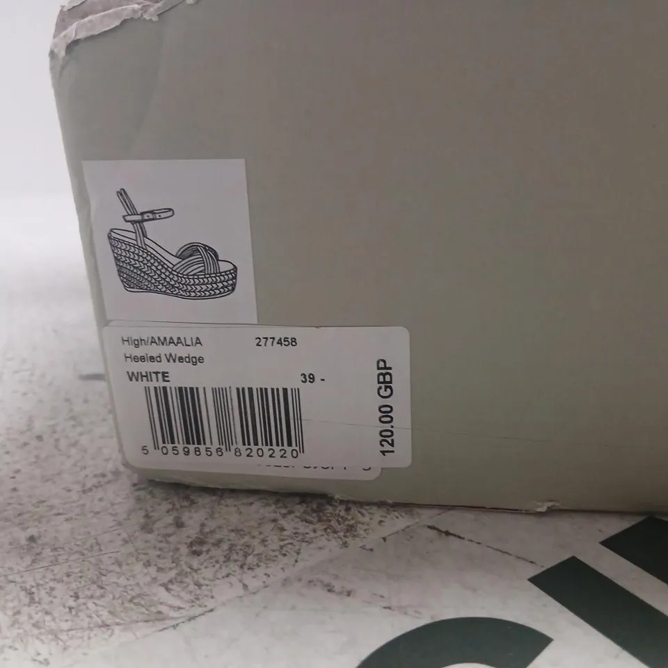 TED BAKER WHITE WEDGE ESPADRILLE SANDALS – UK 6 (EU 39) – BOXED