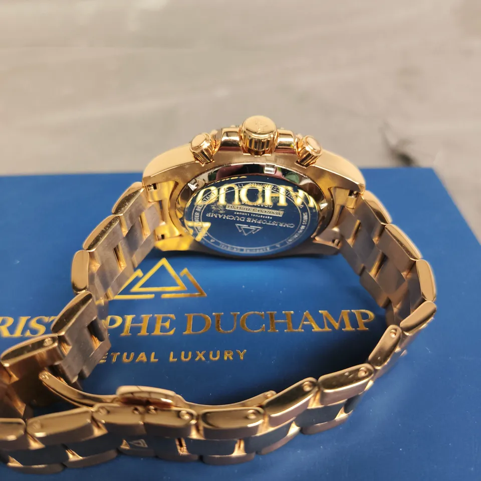 CHRISTOPHE DUCHAMP GOLD-TONE CHRONOGRAPH WRISTWATCH 