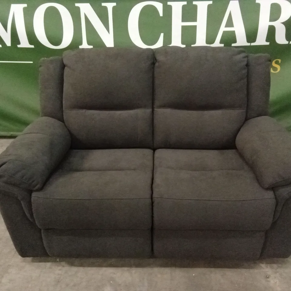 ALBION CHENILLE 2 SEATER HIGH BACK MANUAL RECLINER SOFA - CHARCOAL RRP £579