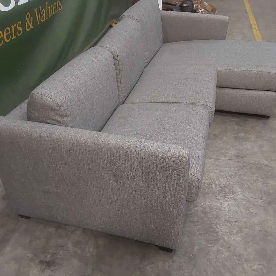 QUALITY DESIGNER ITALIAN MADE FABRIC CORNER CHAISE STORAGE SOFA - GREY
