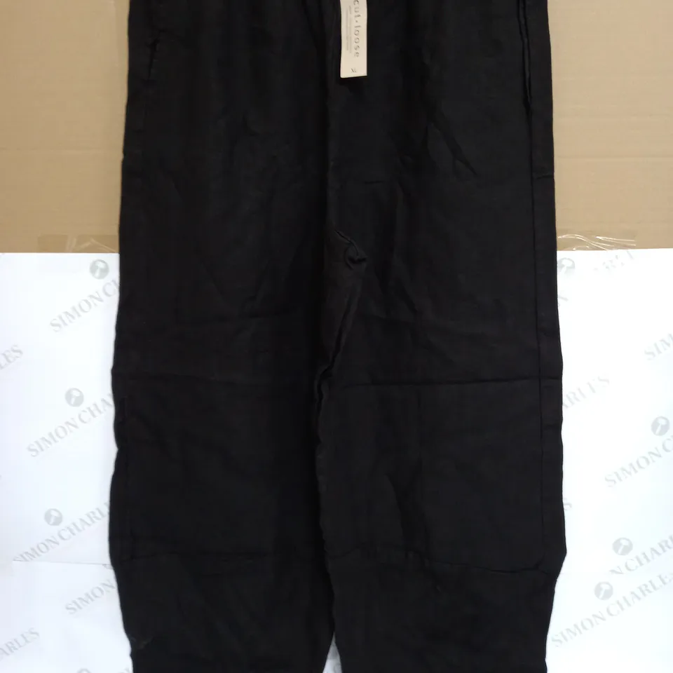 CUTLOOSE SOLID LINEN LANTERN PANTS IN BLACK - XL