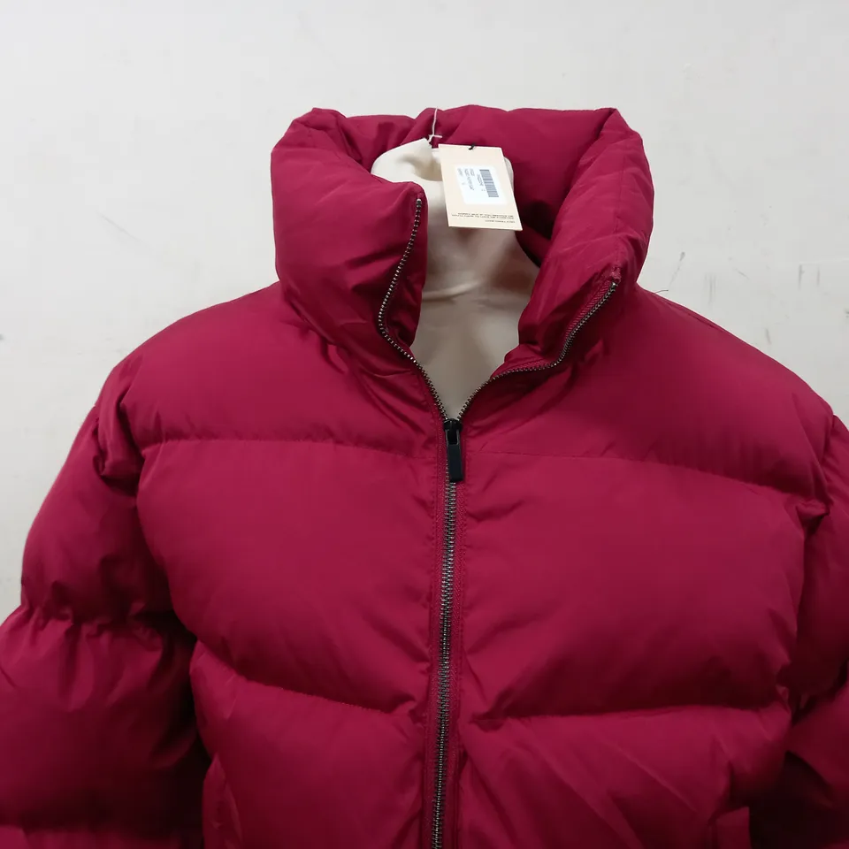 LUXE TO KILL PADDED PUFFER COAT IN CHERRY - SIZE 12