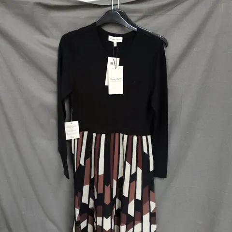 PHASE EIGHT MACI PLEATED DRESS BROWN UK 10 WITH TAGS