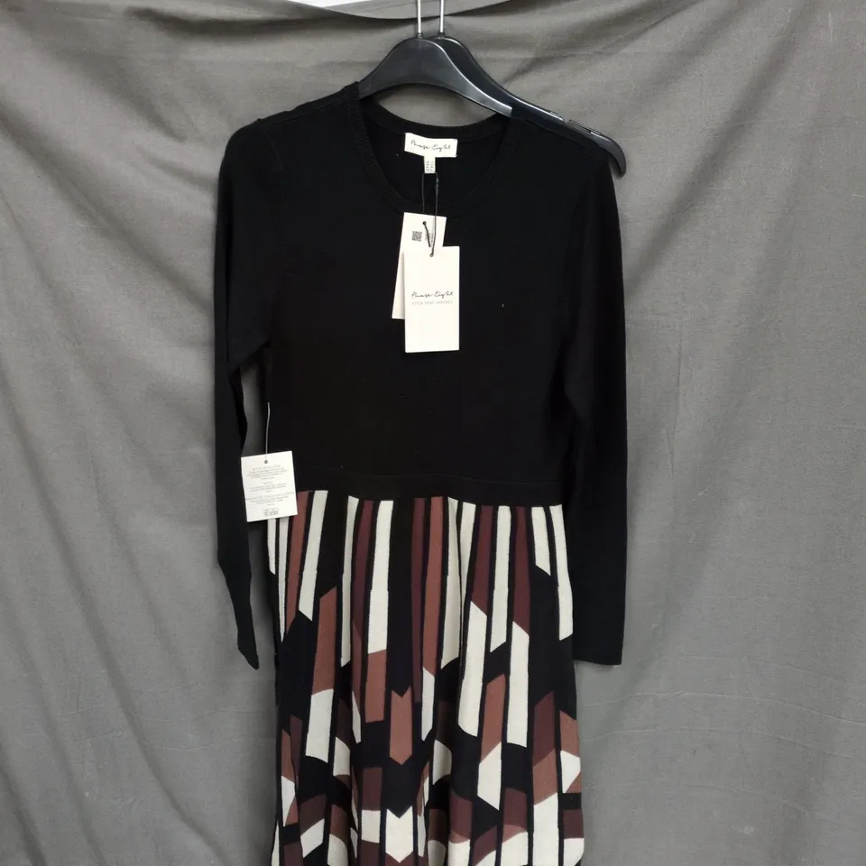 PHASE EIGHT MACI PLEATED DRESS BROWN UK 10 WITH TAGS