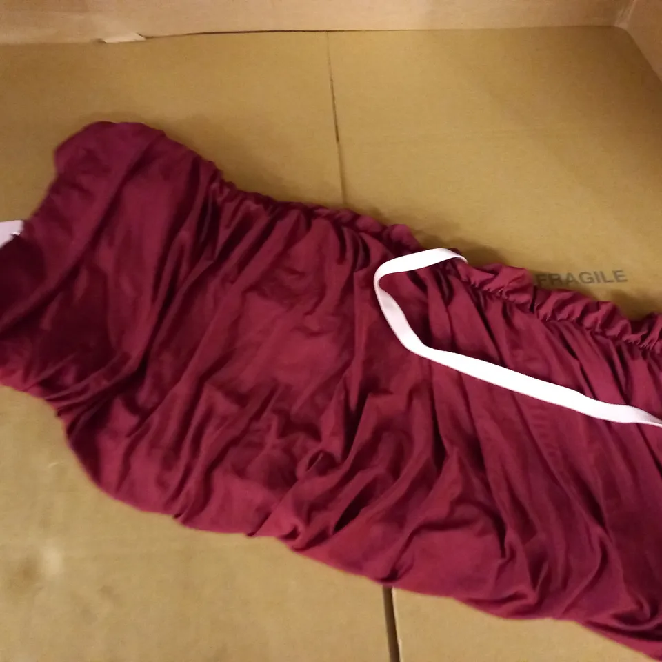 OH POLY RED RUCHED DRESS - UK 12