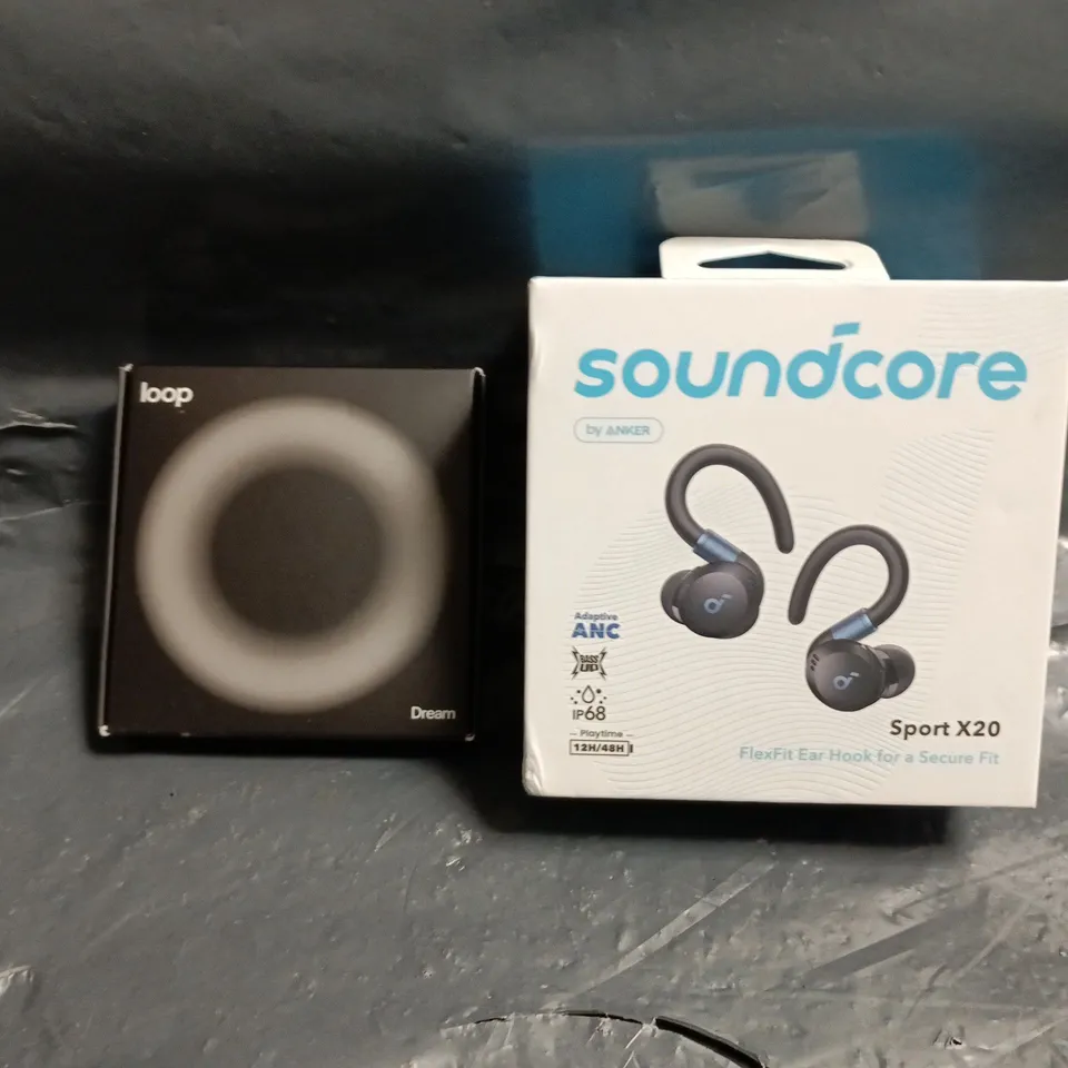 APPROXIMATELY 10 ASSORTED HOUSEHOLD ITEMS TO INCLUDE SOUNDCORE EARPHONES, ETC  COLLECTION ONLY