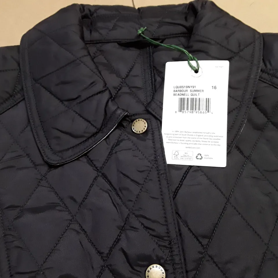 BARBOUR BEADNELL QUILT COAT IN NAVY - 16