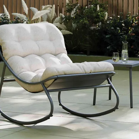 BOXED CHARLES BENTLEY PORTO ROCKING CHAIR WITH CUSHION (1 BOX)