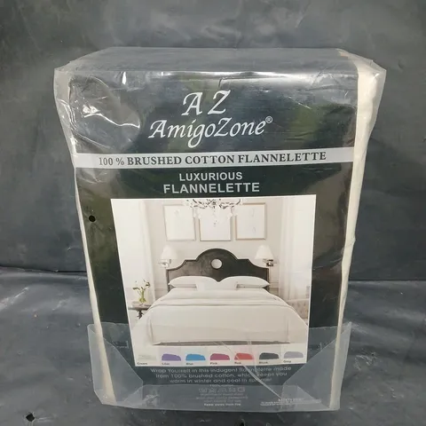 AMIGOZONE BRUSHED COTTON FLANNELETTE SHEET SET - DOUBLE 