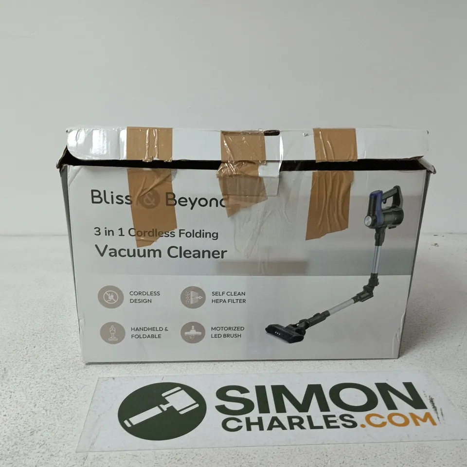 BLISS AND BEYOND 3 IN 1 CORDLESS FOLDING VACUUM CLEANER