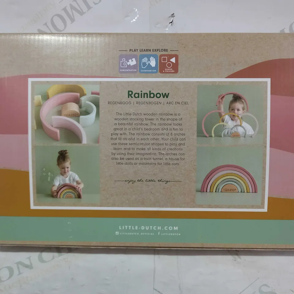 LITTLE DUTCH WOODEN RAINBOW STACKING TOWER