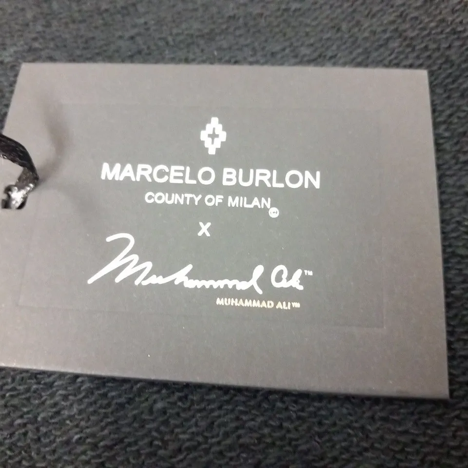 MARCELO BURLON X MUHAMMAD ALI CREWNECK BLACK SWEAT SHIRT SIZE SMALL