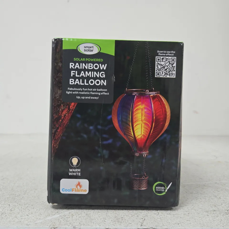 RAINBOW FLAMING BALLOON SOLAR LANTERN & RAINBOW GLASS PENDANT ORNAMENT