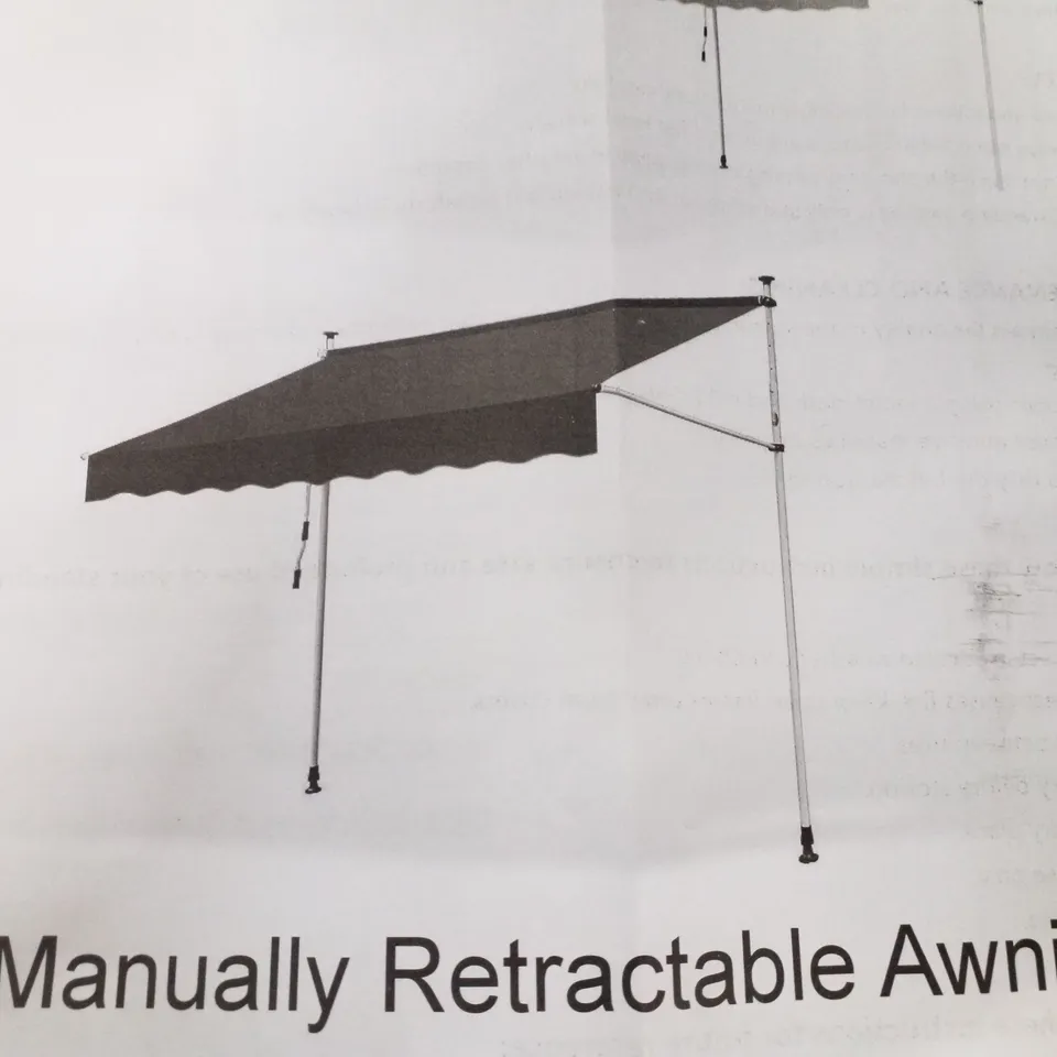 BOXED MANUALLY RETRACTABLE AWNING - BLACK