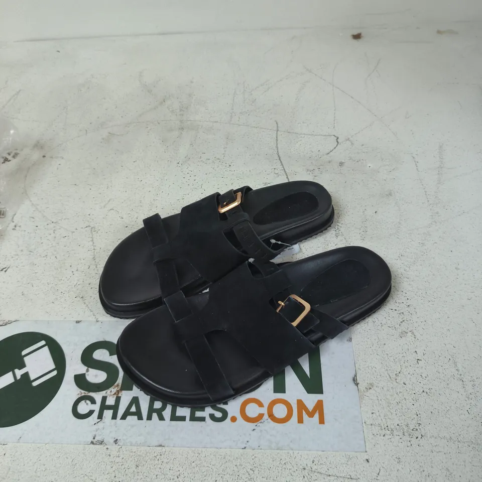 ANTHOLOGY WOMEN'S BLACK LEATHER SANDALS – WIDE FIT, UK 7 (EU 41) MF295