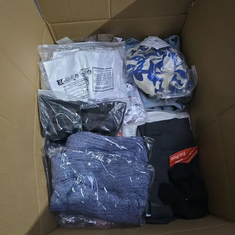BOX OF APPROXIMATELY 25 ASSORTED CLOTHING ITEMS 