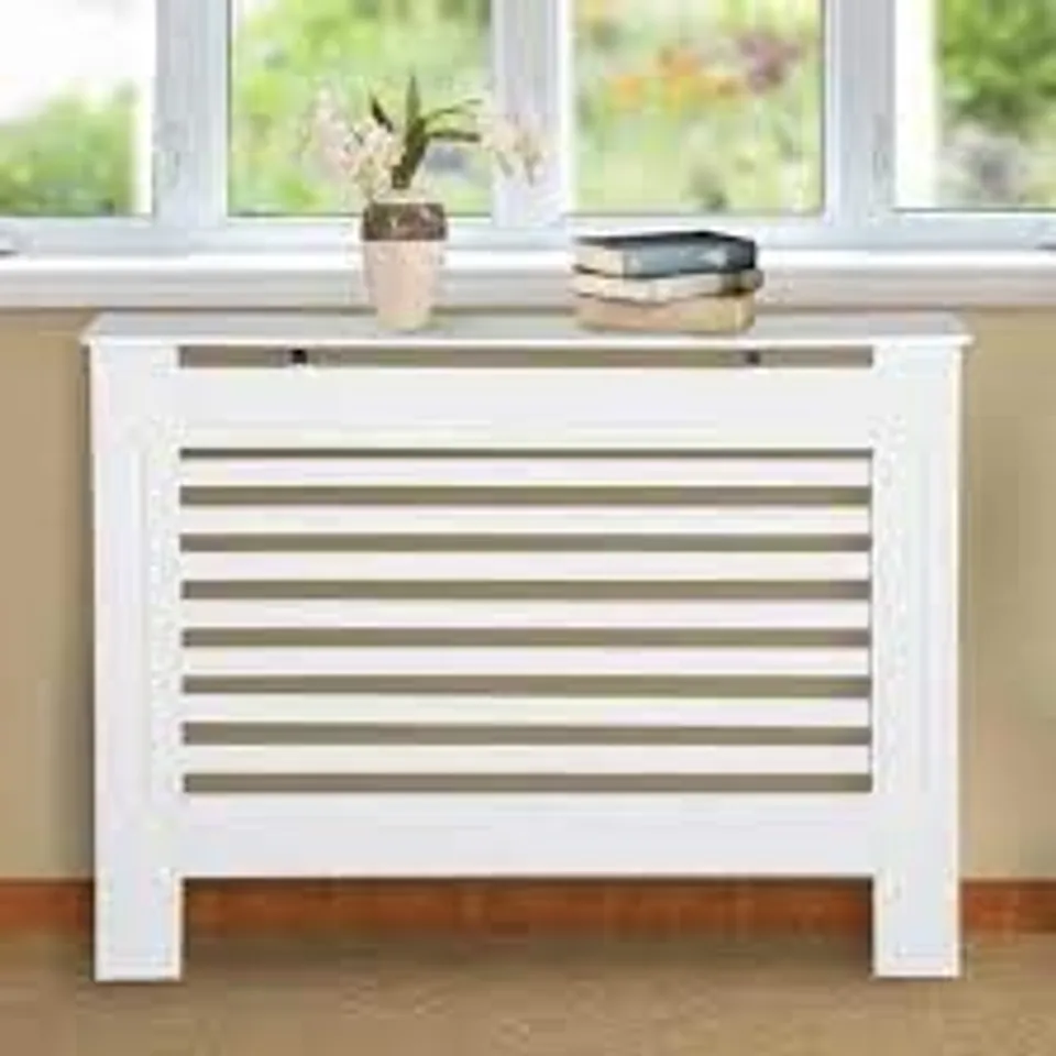 BOXED HOMCOM MDF MEDIUM RADIATOR COVER WHITE