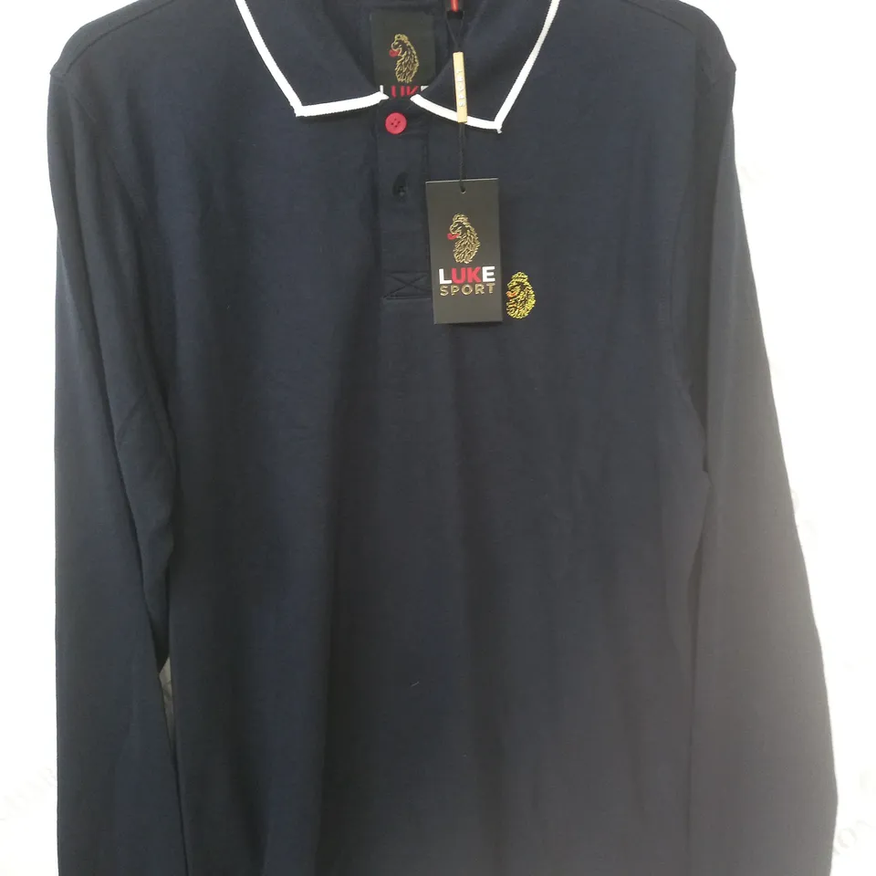 LUKE SPORT LONG SLEEVE POLO IN VERY DARK NAVY - M