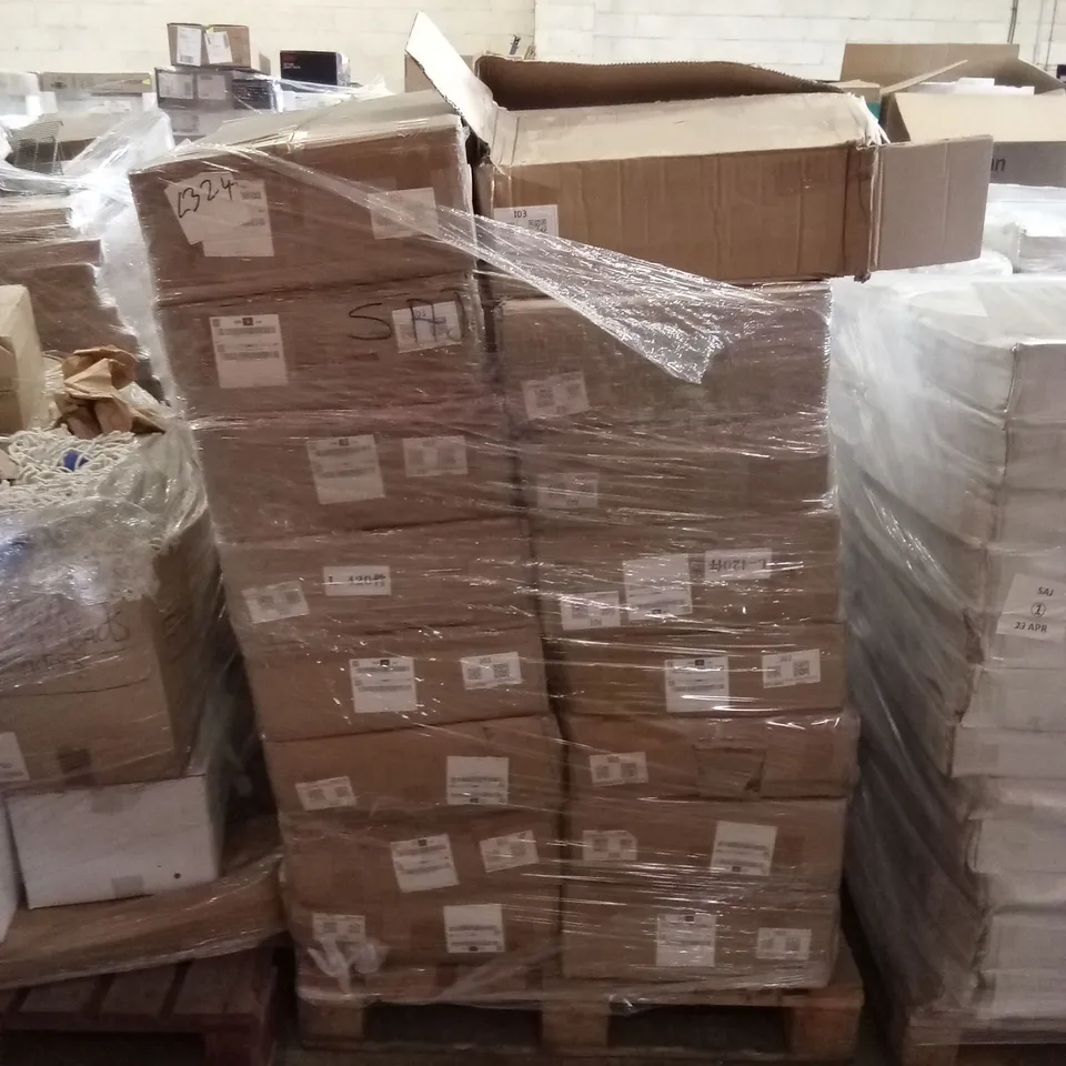 PALLET TO CONTAIN BOXED WOOD FILING CABINET/BEDSIDES ON CASTORS 