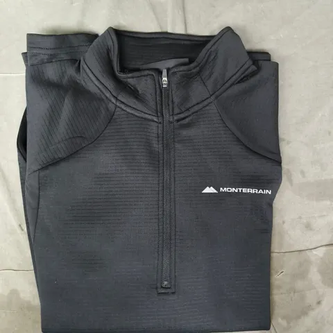 MONTERRAIN METRIC POLY 1/4 ZIP LONG SLEEVE TOP IN BLACK SIZE XS