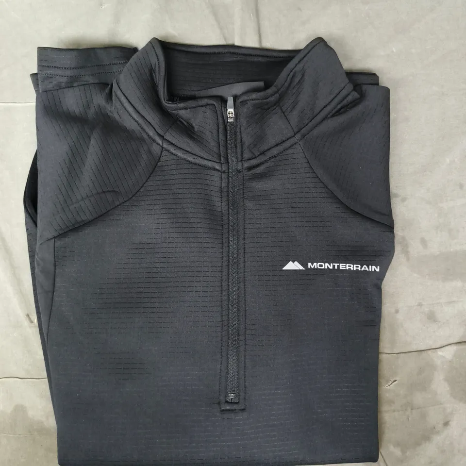 MONTERRAIN METRIC POLY 1/4 ZIP LONG SLEEVE TOP IN BLACK SIZE XS