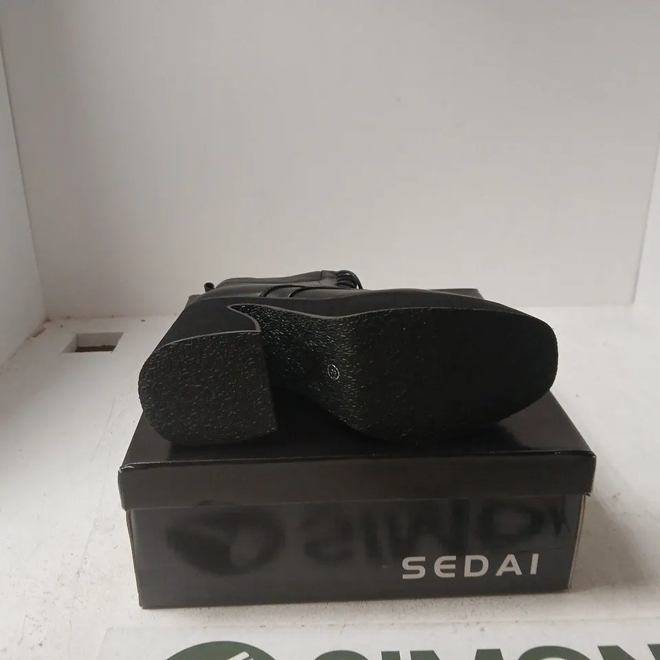 UK 6 (EU 39) SEDAI GT24 BLACK PU ANKLE BOOTS – WOMEN'S