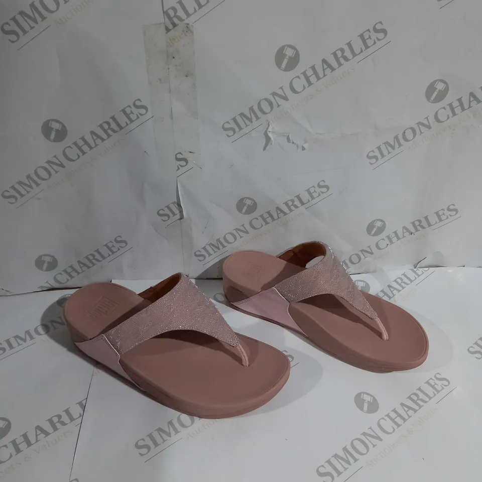 FITFLOP LULU GLITZ TOE-POST SANDALS PINK SALT UK 5