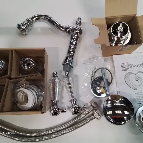 BOXED BIANCHI DIAMOND CHROME WASH BIDET MIXER WITH AUTOMATIC POP UP WASTE