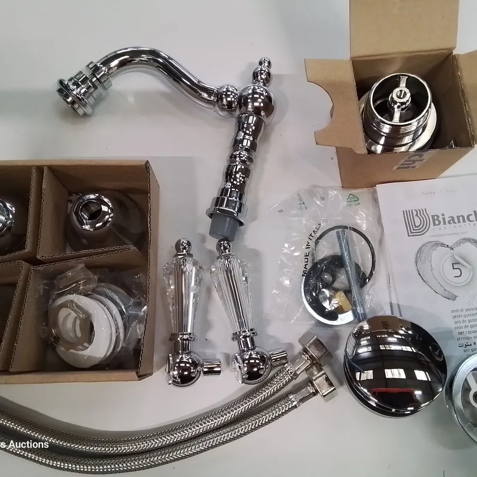 BOXED BIANCHI DIAMOND CHROME WASH BIDET MIXER WITH AUTOMATIC POP UP WASTE