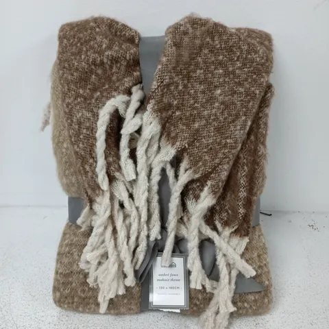 DUNELM OMBRE FAUX MOHAIR THROW (130X180CM)