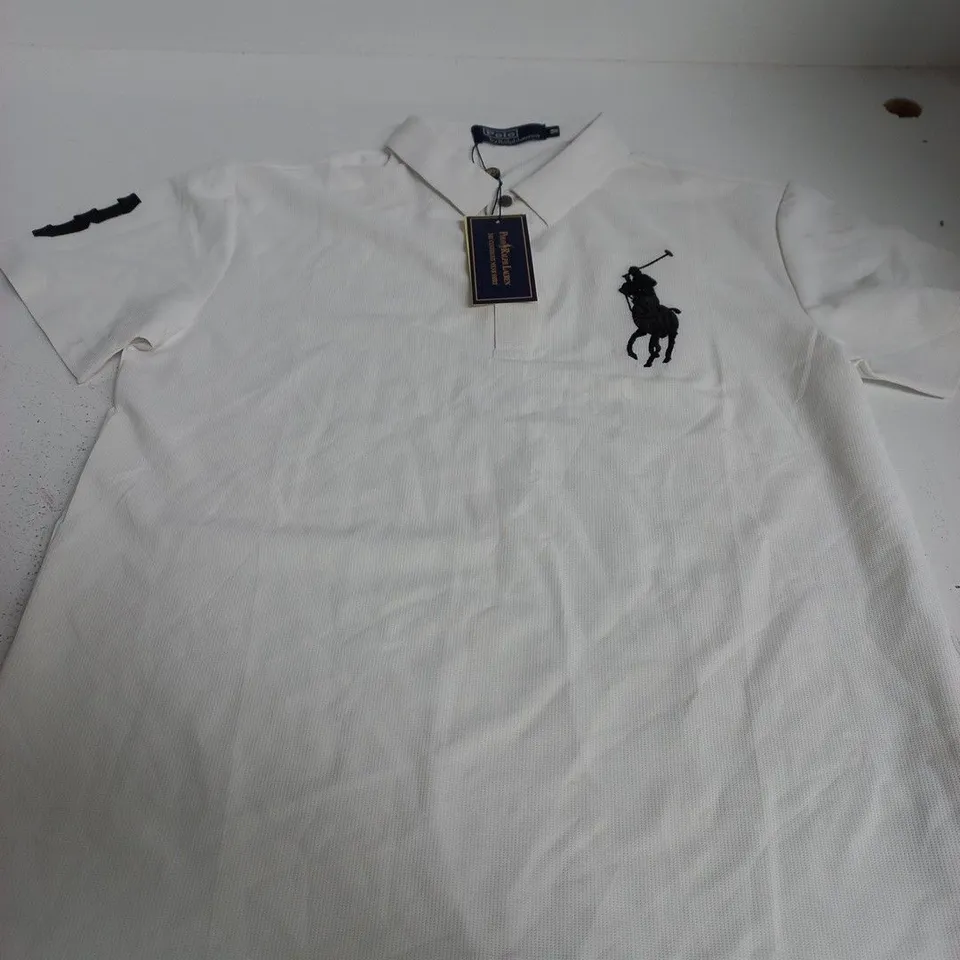 POLO BY RALPH LAUREN WHITE POLO SHIRT – SIZE M