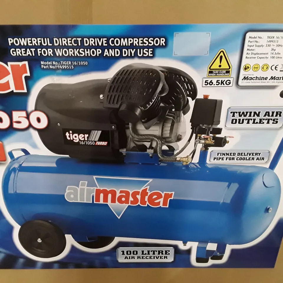 BOXED AIRMASTER 3HP 100L AIR COMPRESSOR - TIG16/1050