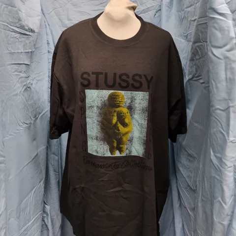 STUSSY PERMANENT COLLECTION P.D. TEE – FADE BLACK, SIZE L (UK L), MADE IN HONDURAS