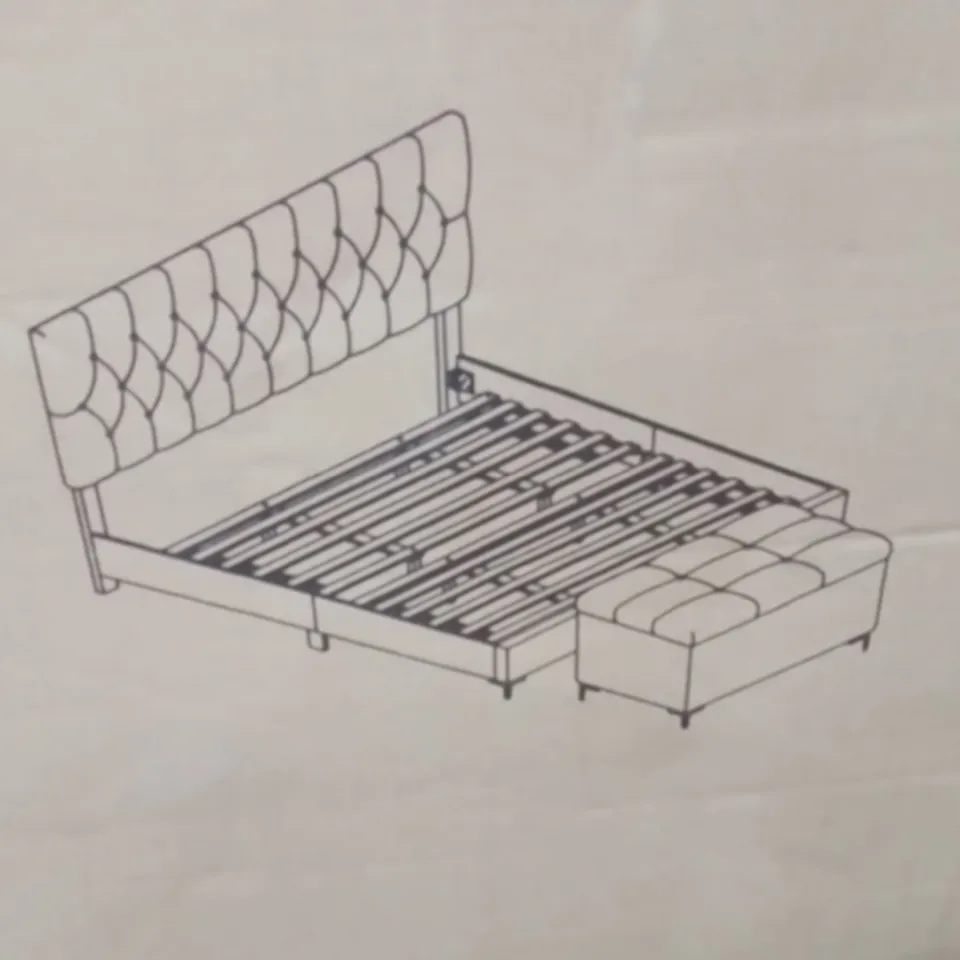 BRAND NEW KING PLATFORM BED WITH STORAGE BENCH  -BLACK-