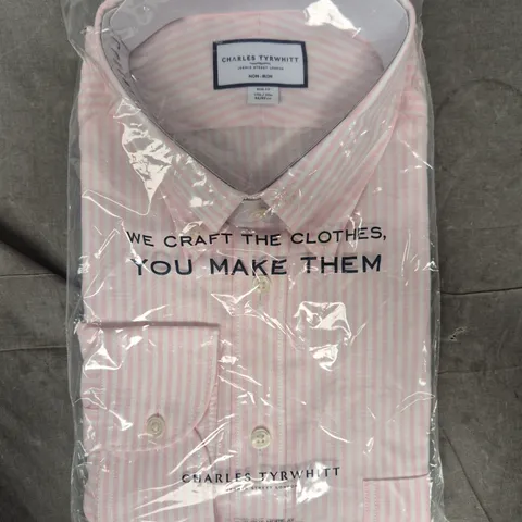 CHARLES TYRWHITT STRIPED SHIRT IN PINK SIZE 44/89CM