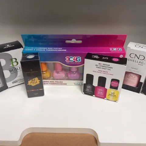 APPROXIMATELY 20 ASSORTED NAIL BASED PRODUCTS TO INCLUDE; IBX, CND, BORN PRETTY, JESSICA AND KUDAN