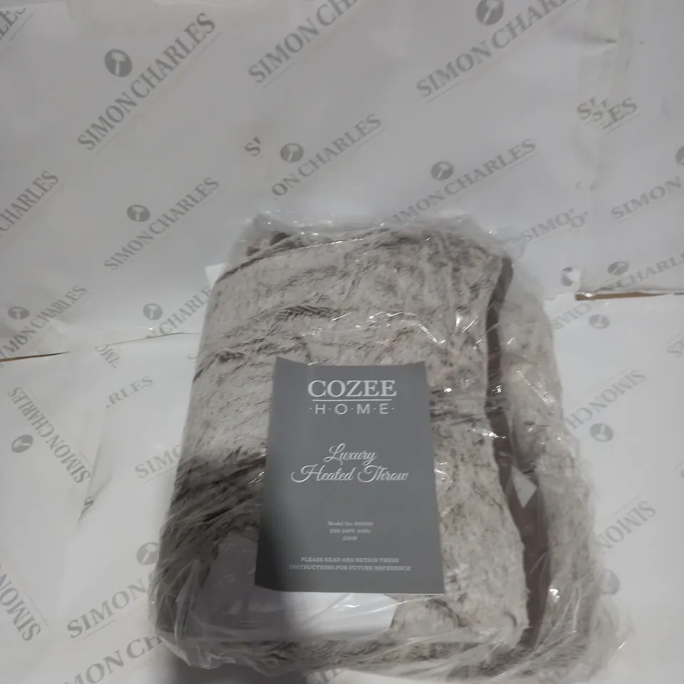 COZEE HOME LUXURY HEATED THROW - NEUTRAL/BROWN