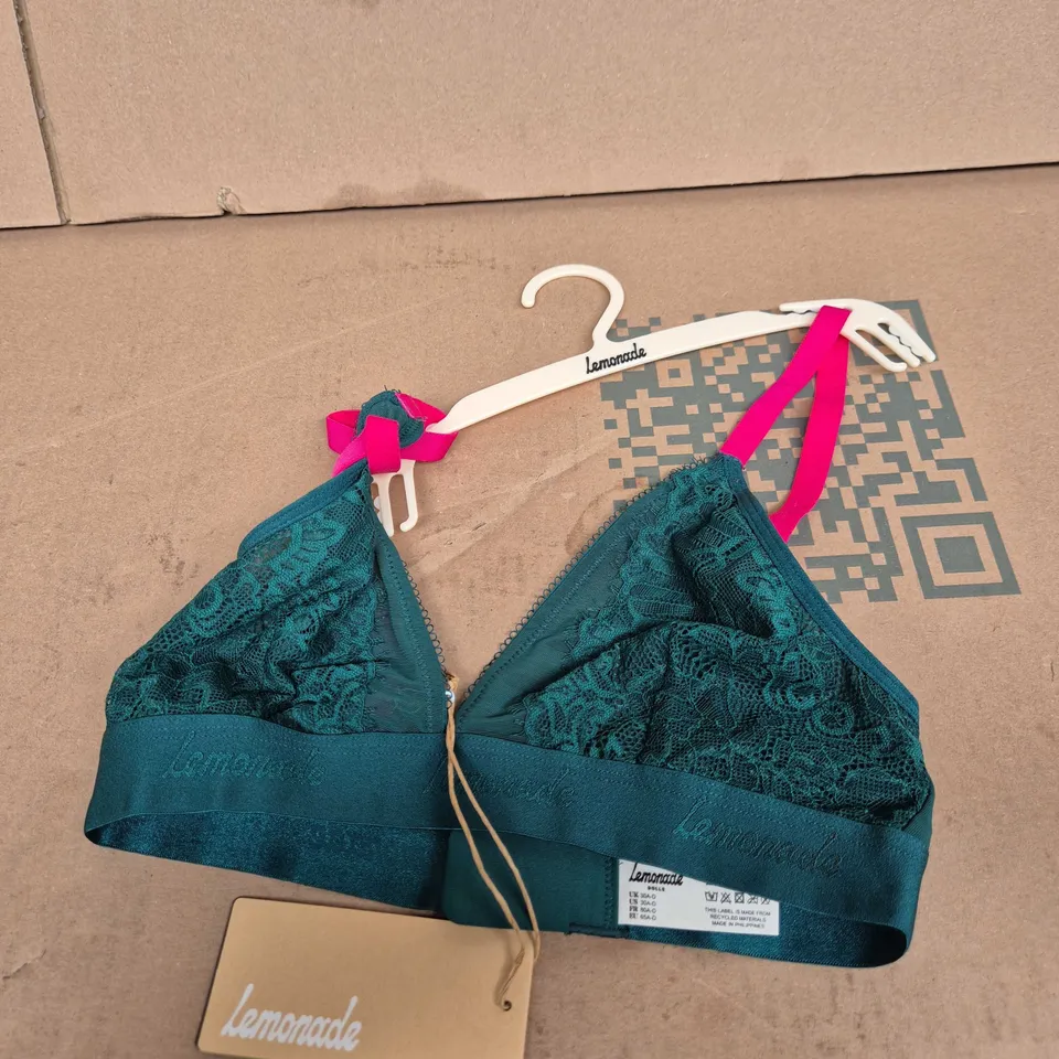 LEMONADE TEAL LACE BRA, UK SIZE 30A-D