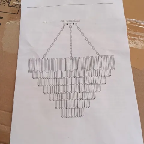 BOXED CHANDELIER - GLASS/GOLD (1 BOX)