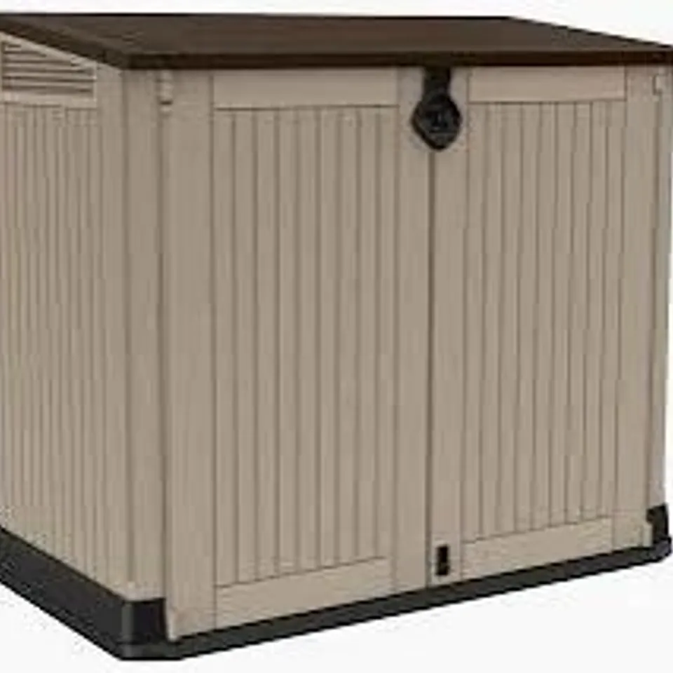 BOXED KETER STORE-IT-OUT MIDI STORAGE SHED - GREY/BLACK (1 BOX)