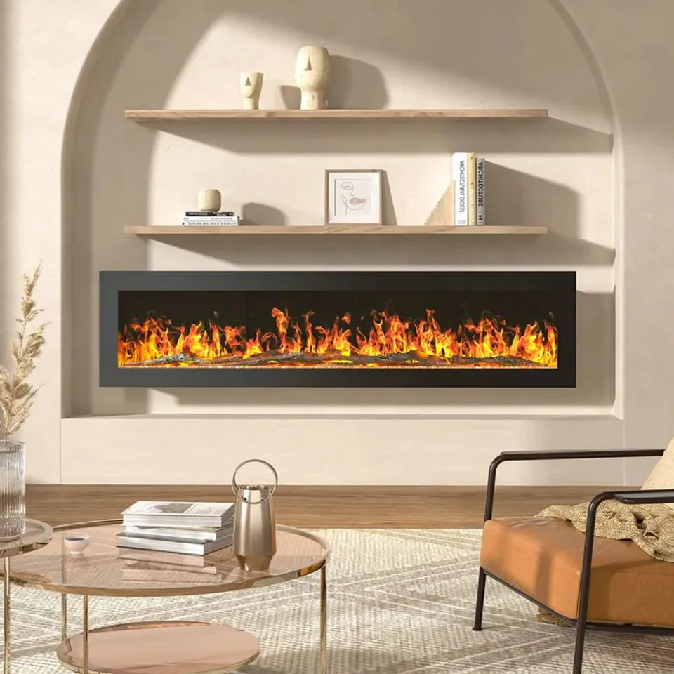 BOXED SMALLBEE LIVING AND HOME WALL MOUNT ELECTRIC FIREPLACE 60 INCH