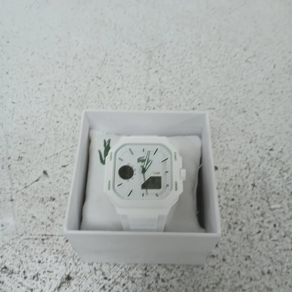 LACOSTE WHITE WRISTWATCH – BOXED