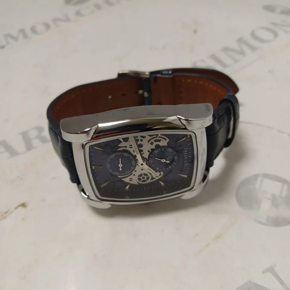 MENS TALIS CO WATCH – MOON PHASE MOVEMENT – SUB DIAL – GENUINE LEATHER STRAP