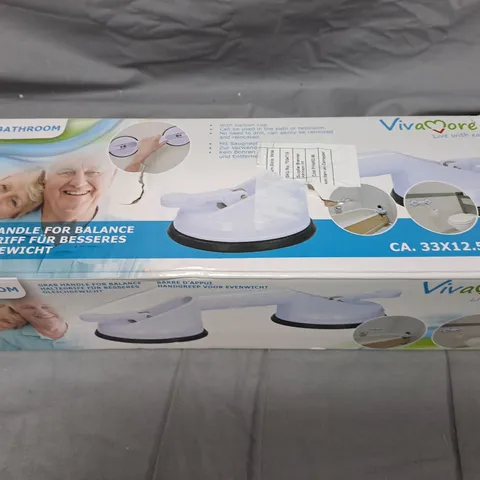 VIVAMORE BATHROOM GRAB HANDLE WITH DUAL SUCTION CUPS – BOXED