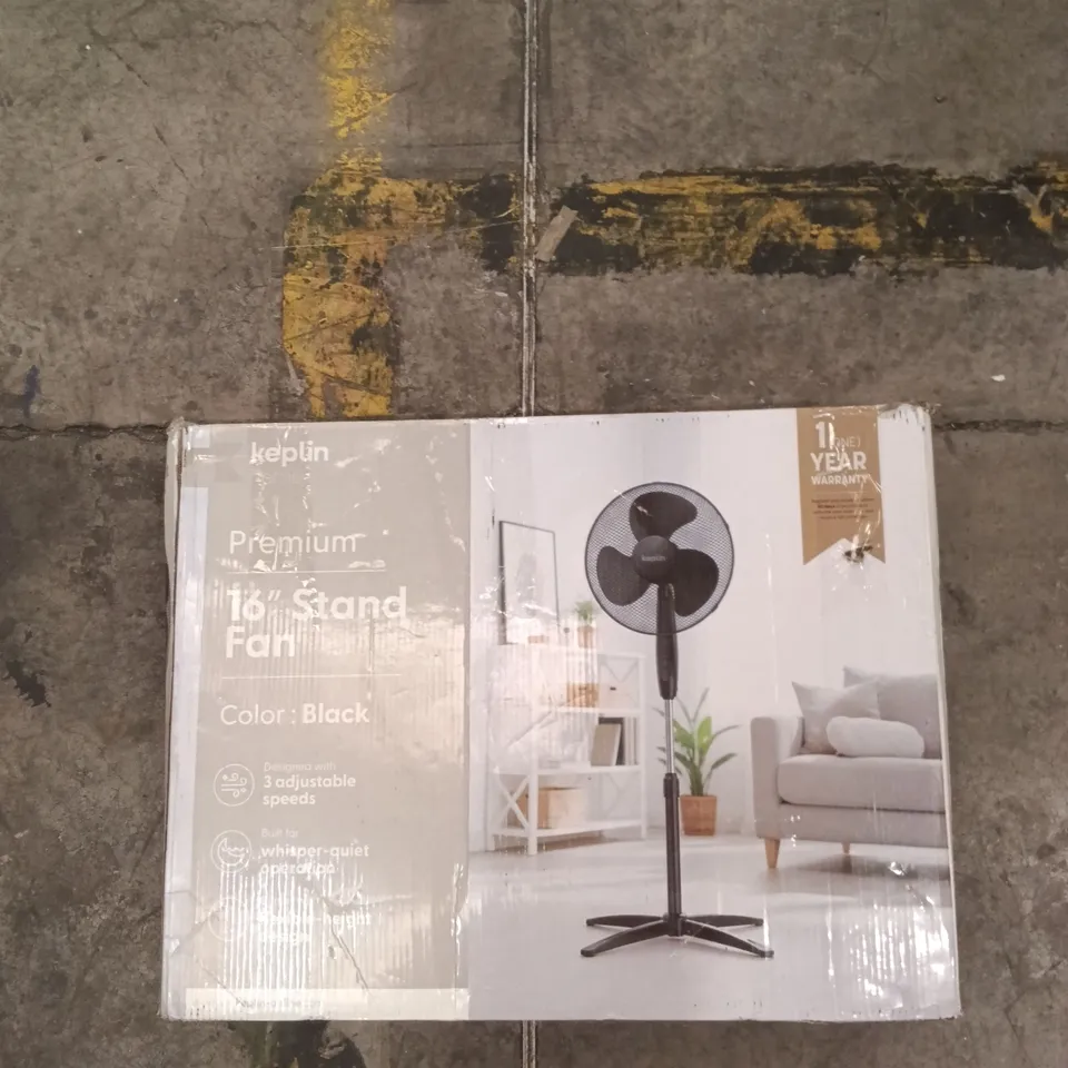BOXED PREMIUM 16 STAND FAN BLACK