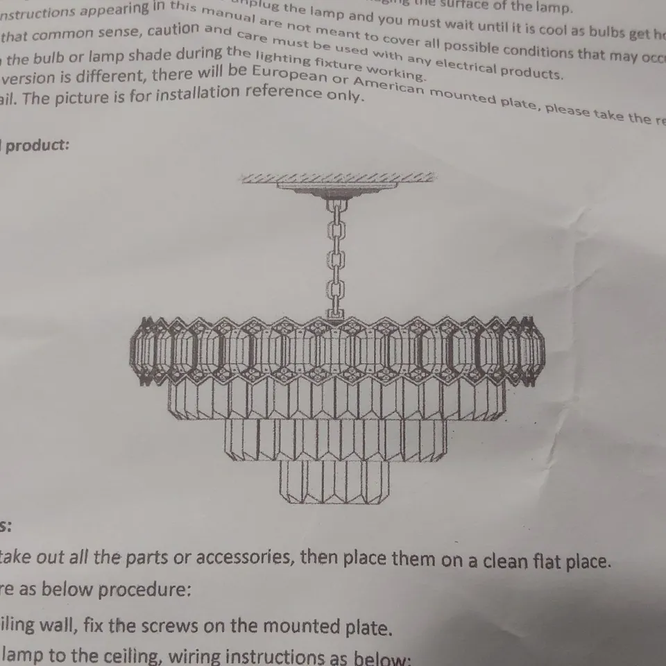 BOXED 4-LIGHT CHANDELIER