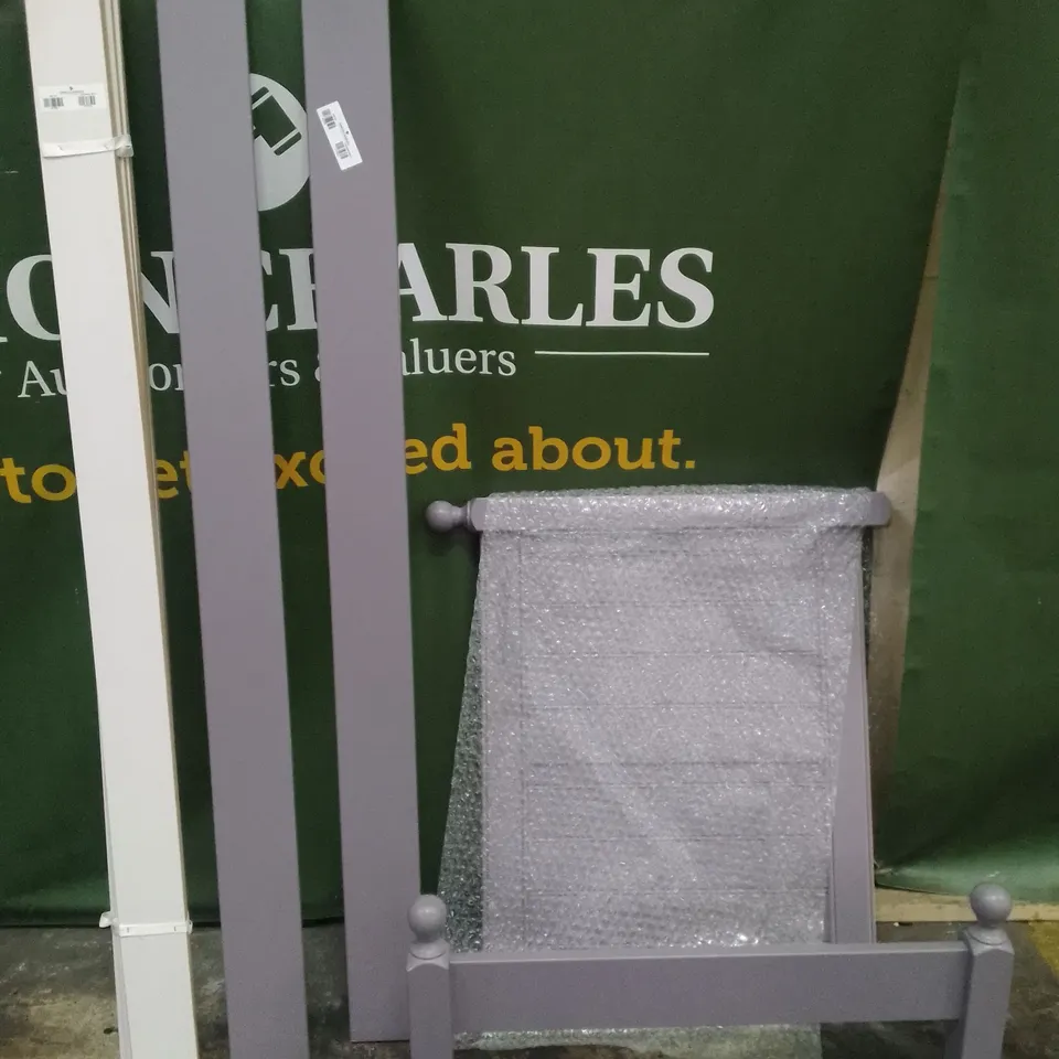 DAISY PANEL BED SINGLE FRAME WITH ROSE PETAL KNOBS  - LAVENDER WOOD (5 PARTS)